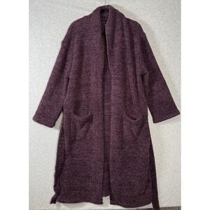 Barefoot Dreams Sz 1X Eggplant Purple Long Robe CozyChic W/Loop & Tie-Super Soft